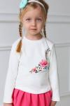 Кофта молочная с вышивкой "Цветы"
