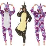 Кигуруми для взрослых Единорог с рисунком единорога фиолетовый