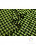 Костюмная ткань небольшую клетку, зелено-черная с люрексом