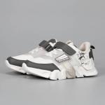 Кроссовки Jump 3-2022-D02 на шнурках и липучке серый/белый