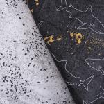 Постельное белье из поплина 862-1/863-1 Акулы (светится в темноте) 1.5 сп с 1 нав. 70/70