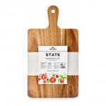 Доска сервировочная с ручкой STATE, 39,5*22*1,5 см, белый мрамор