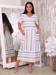 1136 Платье женское, р.50-60, цв. полоса
