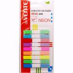 2011600 Набор самокл. закладок "deVENTE" пластиковые в диспенсере, 45x6 мм, 9 неон. цв. Non-branded