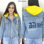 Джинсовка enjoy 2206 с желтым капюшоном Z60