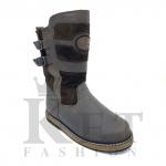 Монголки короткие коричневые, войлочная подошва