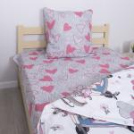 Детское постельное белье из бязи 1.5 сп 7486-1/7487-1 Прованс с 1 нав. 70/70