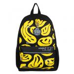 BY Рюкзак подростковый, 41x29x18см, "Смайлы", 1 отделение, 4 карм., улучшенный ПЭ, светоотраж.печать