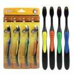 *Набор зубных щеток с бамбуковым углем и ионами золота (4 шт.)