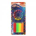 Свечи для торта Цветные с подставкой, 24 шт.