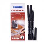 Маркер черный Centropen 2536 1 мм, 12 шт