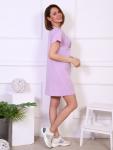 Платье кулирка с лайкрой, принт, сиреневый (846-5)