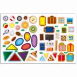 Книжка с наклейками. Серия Мои первые наклейки. Простые формы. 20*26 см. 10 стр. ГЕОДОМ