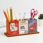 Карандашница тройная на подставке No brand