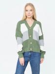 Женская Кофта Зелено-серо-белая