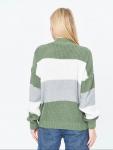 Женская Кофта Зелено-серо-белая