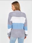 Женская Кофта Серо-бело-голубая