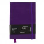 Ежедневник недатированный western a5, 136 листов в клетку, кожзам, фиолетовый срез, с резинкой, 2 ляссе, перфорированные уголки Calligrata