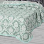 Жаккардовое покрывало (хлопок) Дамаск зеленый