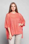 Пончо льняное 11-20 коралл
