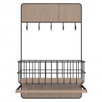 QWERTY  Подвесная полка-вешалка с корзиной, черная, 32*12*50  см / 4