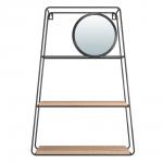 QWERTY  Подвесная полка-зеркало "Трапеция", черная, 35*10*50 см / 4