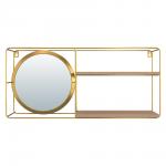 QWERTY  Подвесная полка-зеркало "Прямоугольник", золото, 55,5*9*25,5 см / 4