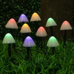 INBLOOM Гирлянда на солн.батарее, 5м, 10LED, шампань, 8 реж, грибы 18см, 2V80mA, 1.2V600mAh, IP44