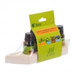 Набор эф.масел "Дыхание леса" (эвкалипт,пихта,кедр,мята) 4 масла по 15 мл на дерев.полочке "Банные штучки" /10