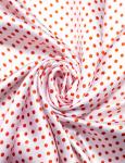 Атлас принт, мелкий горох красный на белом8
