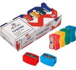 4071300 Точилка "Attomex" 1 отв.,без контейнера, пластмассовая, прямоугольная, ассорти. Non-branded