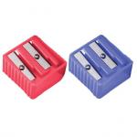 4071301 Точилка "Attomex" 2 отв., без контейнера, пластмассовая, ассорти. Non-branded