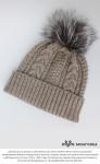 Шапка с помпоном из 100% монгольской шерсти         (арт. 05149)