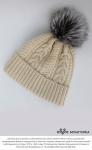 Шапка с помпоном из 100% монгольской шерсти         (арт. 05148)