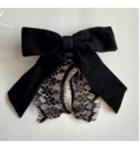 Бант H&B черный бархатный на булавке