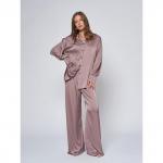 Блуза коричневого цвета в пижамном стиле