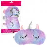 LUKKY FASHION маска для сна Единорог плюшевый розовый, 24,6х14,6, пакет