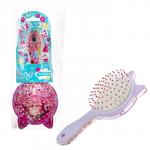 Like Nastya расческа массажная с ручкой, розовая, 2 вида: с розовыми и фиолетовыми блестками