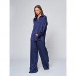 Блуза темно-синего цвета в пижамном стиле