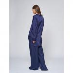 Блуза темно-синего цвета в пижамном стиле