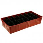 "Садовник" Ящик для рассады пластмассовый 5,8л, 41,8х21,4х8,2 см, с перегородками, бордовый, ГОСТ Р 50962-96 (Россия)