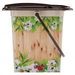 Акция5% Ведро-туалет пластмассовое "Летний день" 17л, 40х36х38см (Россия)