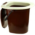 Ведро-туалет пластмассовое 16л 38х33х36 см, коричнево-бежевый (Россия)