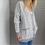 Вязаный кардиган на пуговках ромбы DN