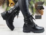 1042 черн Ботинки зима женские (36-40)/6