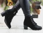 127 черн Ботинки зима женские (36-40)/6