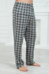 Брюки домашние мужские из кулирки клетка макси