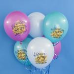 812144 12" шар пастель 1ст.рис. Мамина радость, Папина гордость 5 шт. 79117