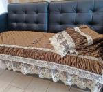 Дивандек накидка на диван 90/150-2шт -кружево шоколад