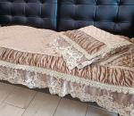 Дивандек накидка на диван 90/160-2шт -кружево бежевый